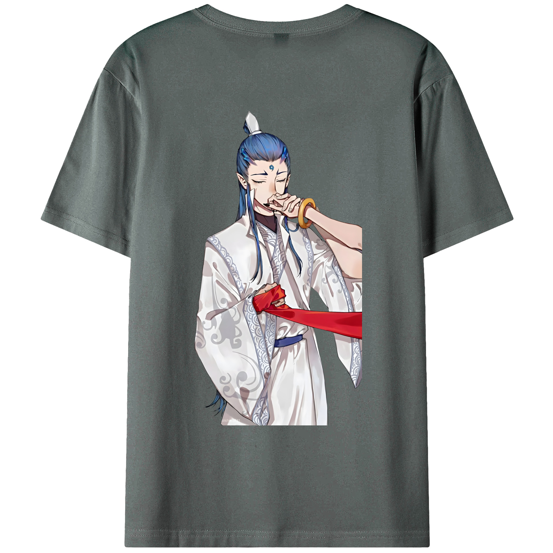 （画像用） Ne Zha 2 ナタ 魔童の大暴れ 綿100％ メンズ半袖Tシャツ（バックプリント） 通気性